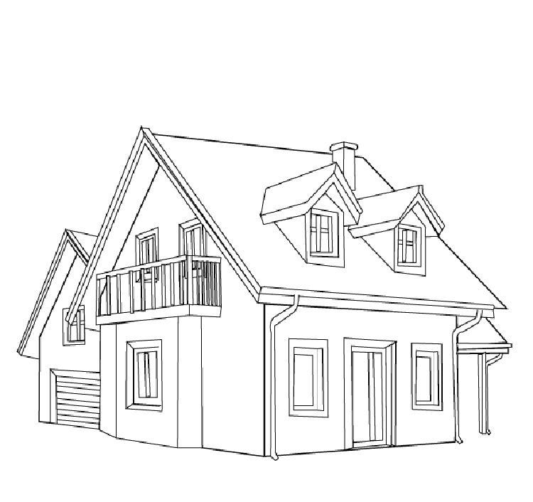 47 desenhos de casas para colorir