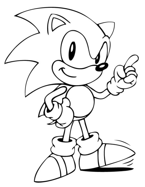 Imprimir para colorir e pintar o desenho Sonic - 2555