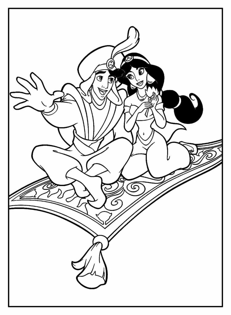 Desenhos do Aladdin para Imprimir e Colorir
