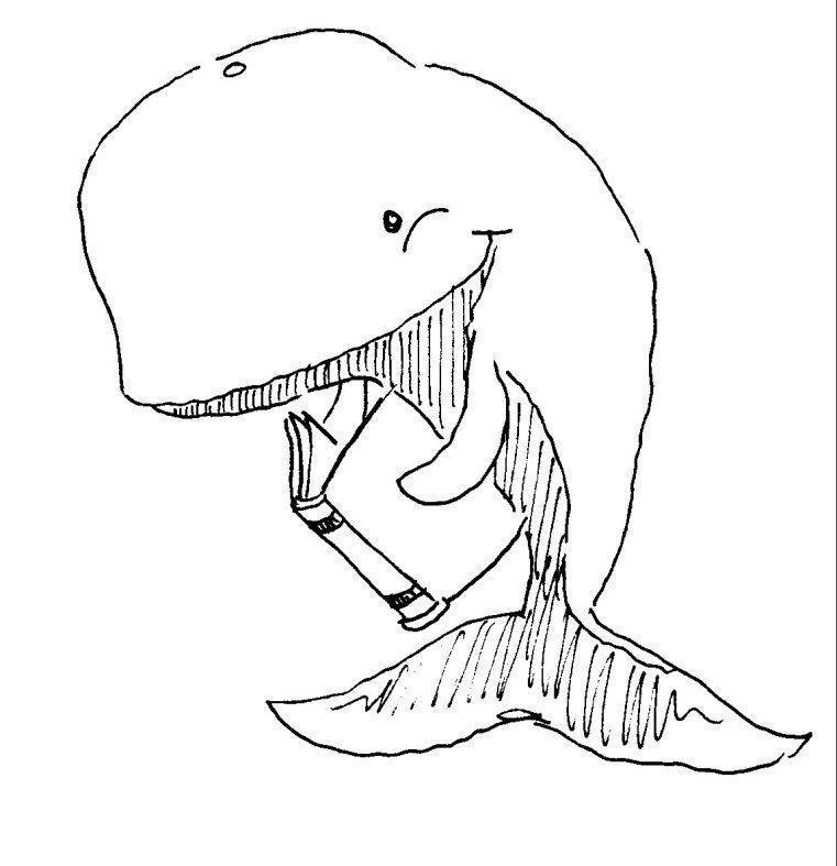 Desenho para colorir de baleias em preto e branco · Creative Fabrica