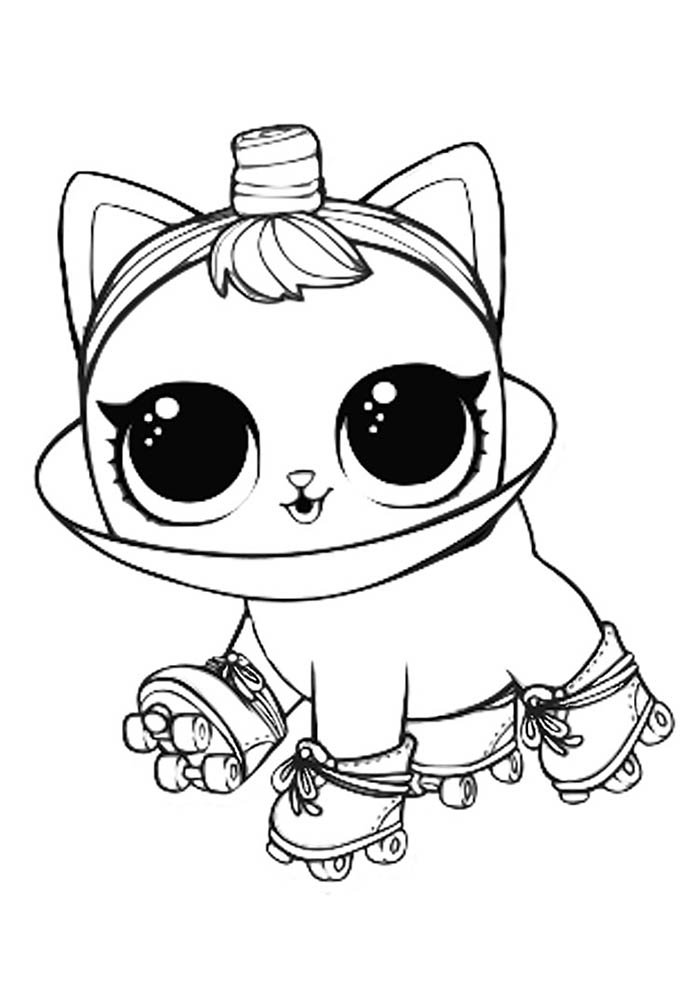 Pintar Desenho de LOL Surprise Kitty Queen LIL Sis LOL Pet