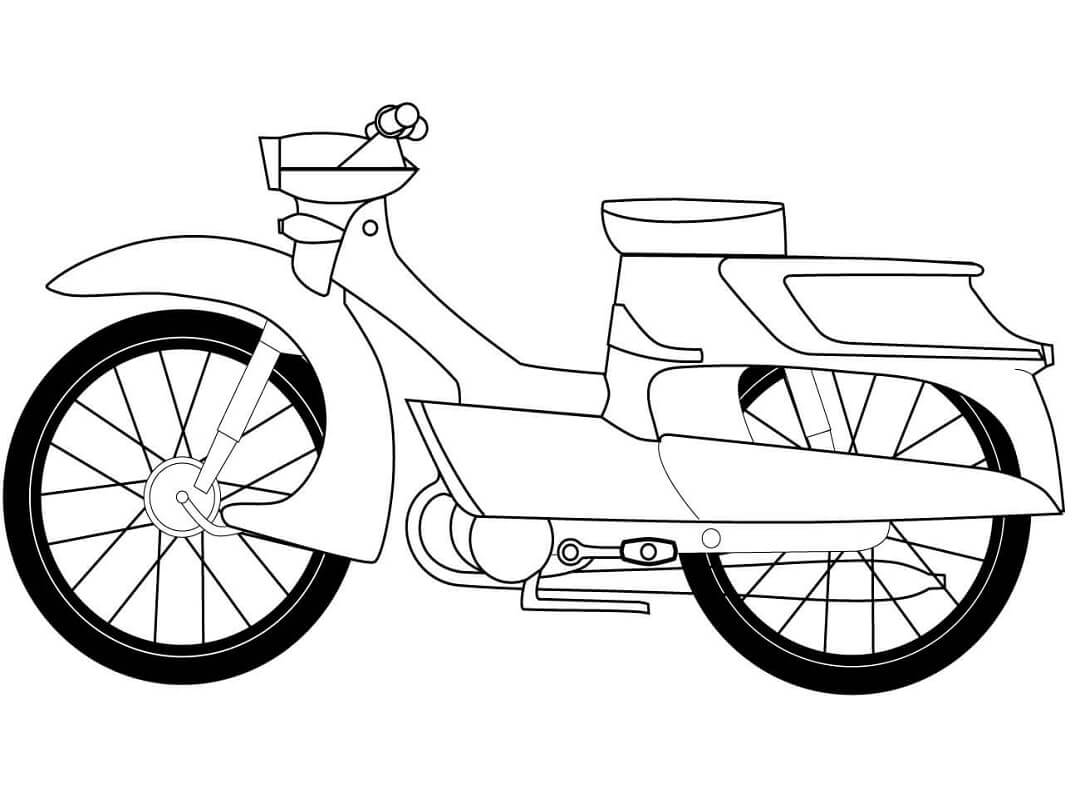 Desenho de Moto estacionada para colorir - Tudodesenhos