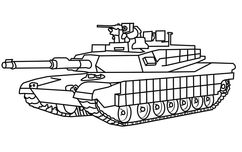Desenhos para colorir de desenho de um carro de combate para