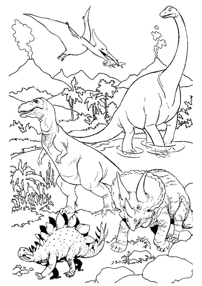 Desenhos de Dinossauros para colorir imprimir e pintar