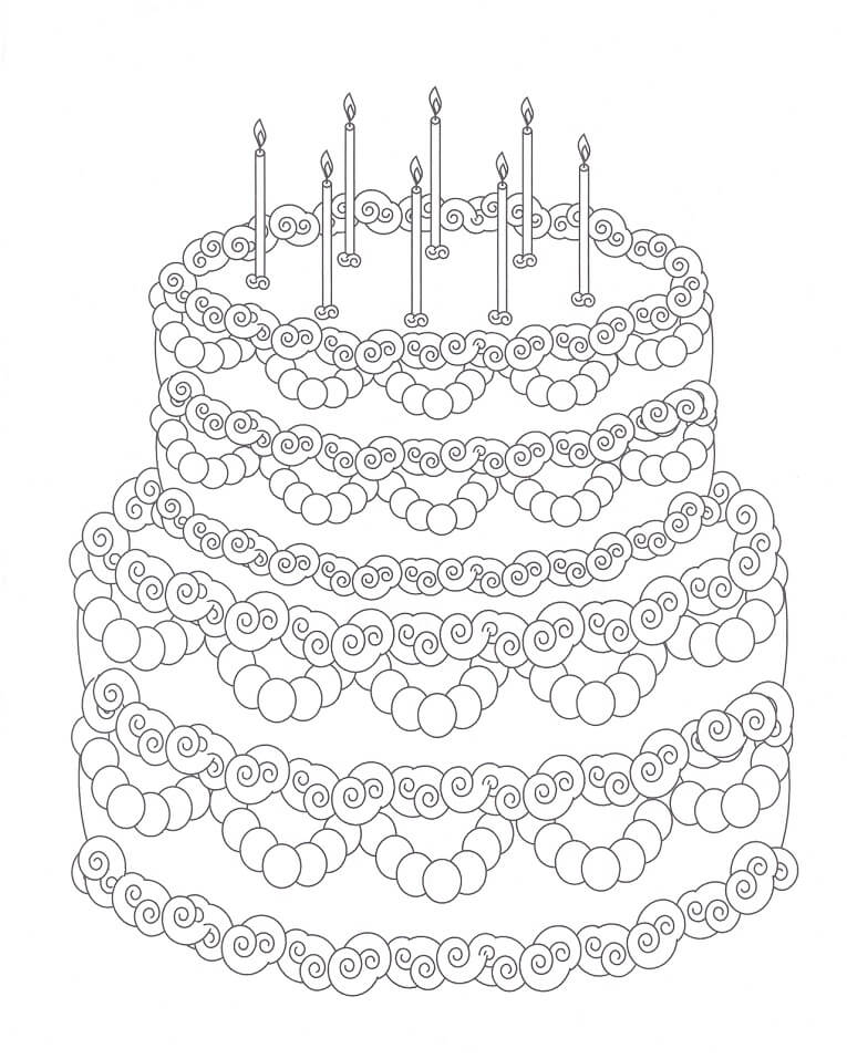 65+ Desenhos de Bolo para Imprimir e Colorir/Pintar  Páginas para colorir,  Desenho de bolo, Aniversario