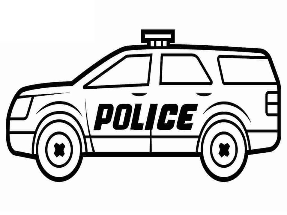 Desenhos para colorir de carros de polícia para crianças