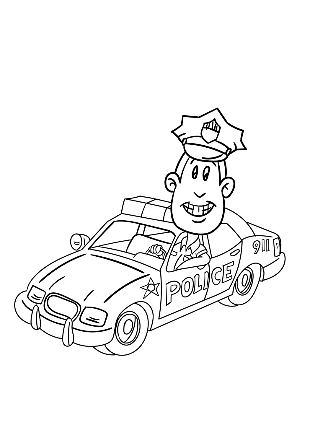 Desenho de Um carro de polícia para Colorir - Colorir.com
