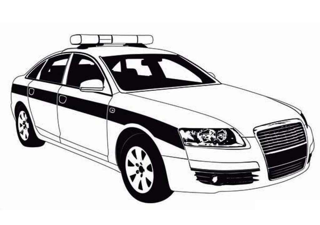 Desenhos de Carro de Polícia Para Colorir - Páginas Para Impressão