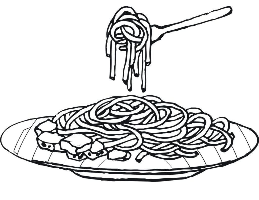 Desenhos para colorir de a dama e o vagabundo comendo espaguete  