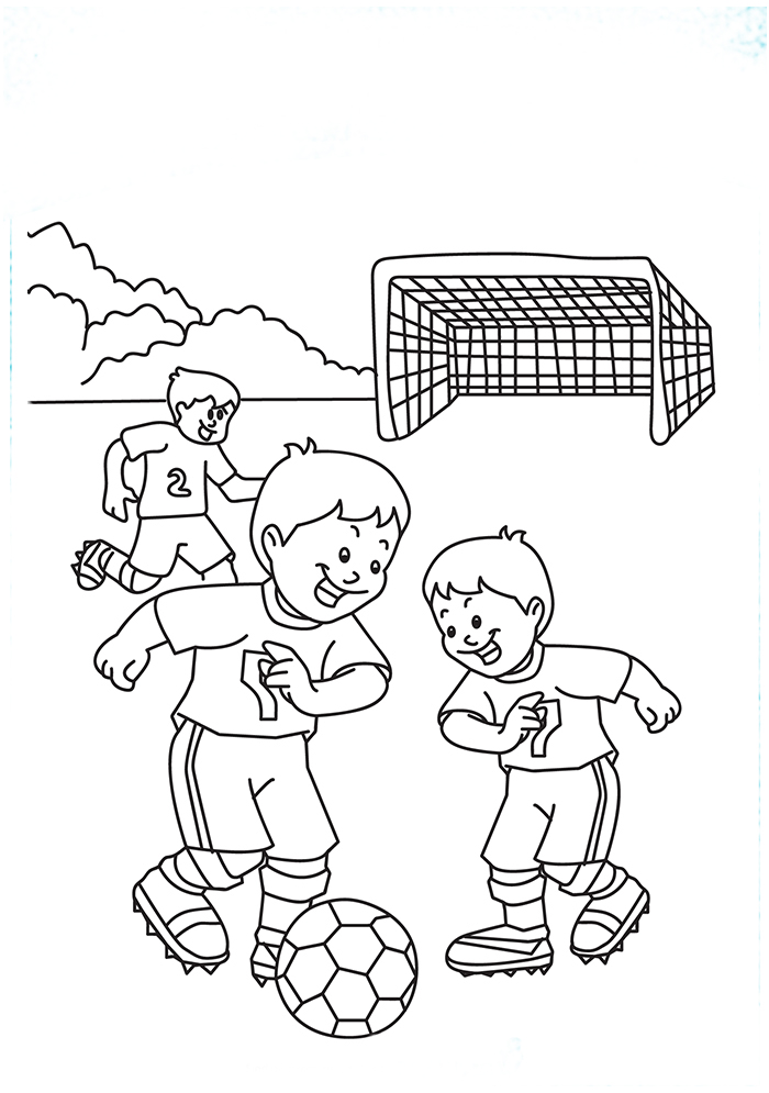 7 Desenhos de Pessoas Jogando Futebol para Imprimir e Colorir