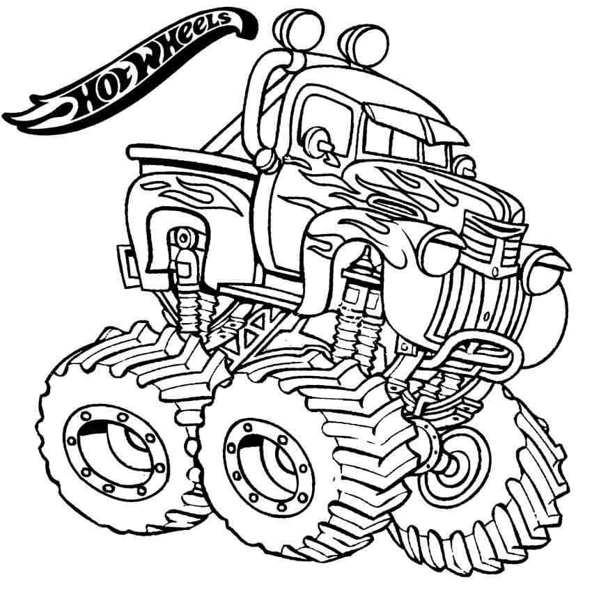Desenho para colorir Monster Truck · Creative Fabrica
