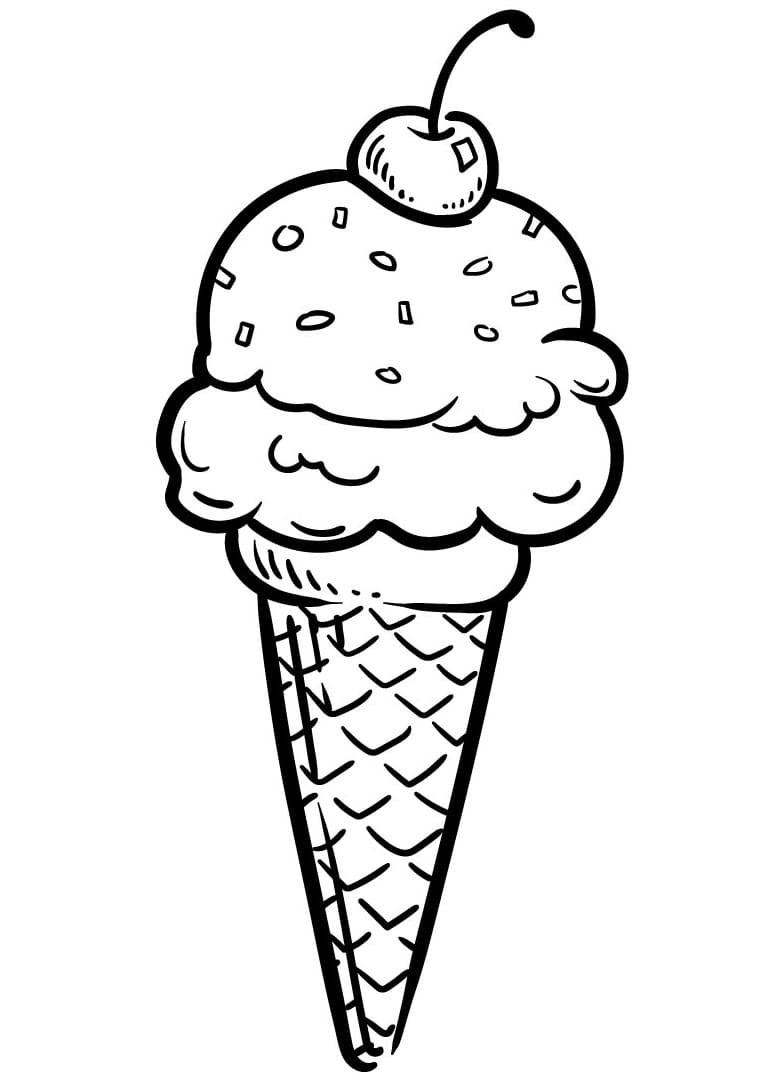Desenho de sorvete para colorir para crianças