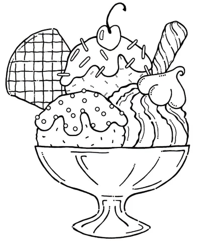 Desenhos para colorir Kawaii de sorvete - Desenhos para colorir grátis para  imprimir