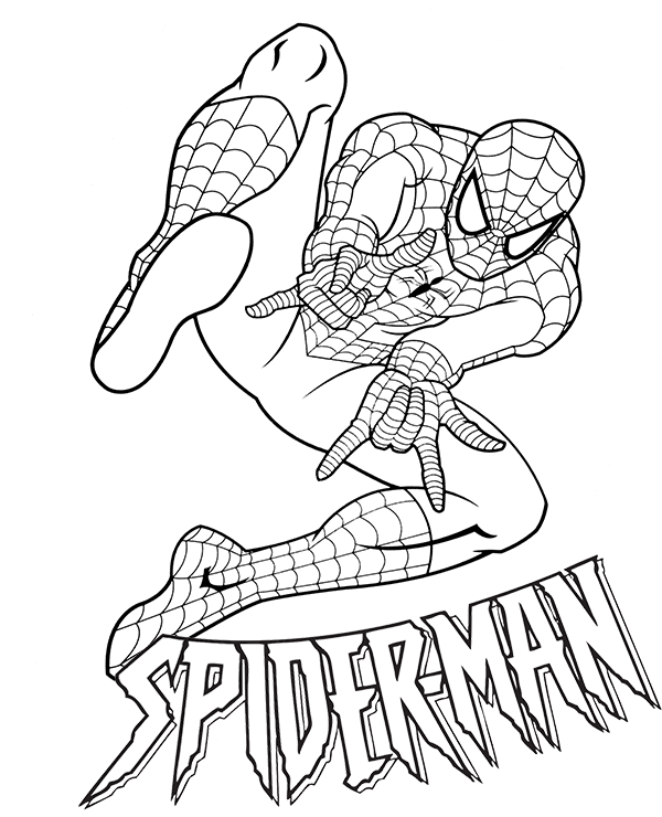 Desenho gratuito do Homem-Aranha para imprimir e colorir