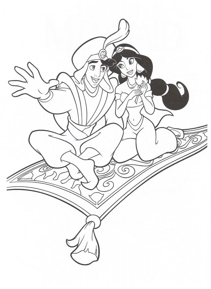 Desenhos do Aladdin para Imprimir e Colorir