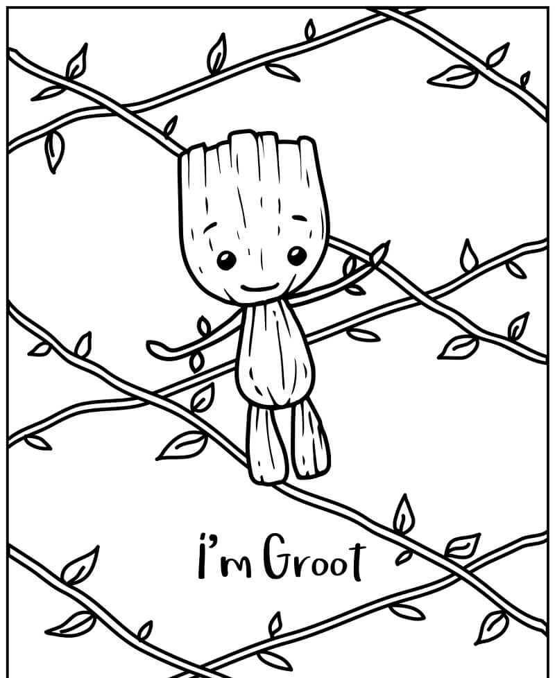 Desenho e Imagem Groot Amigos para Colorir e Imprimir Grátis para Adultos e  Crianças 