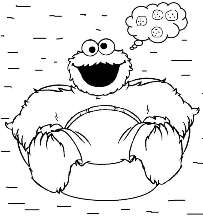 Desenhos de Cookie Monster para Imprimir e Colorir