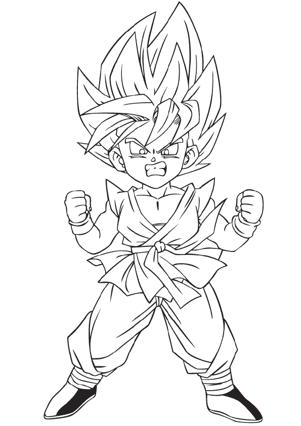 Desenhos para colorir do Filho Goku com raiva - Desenhos para colorir  grátis para imprimir