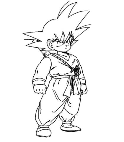 Goku criança kong fu para colorir - Imprimir Desenhos