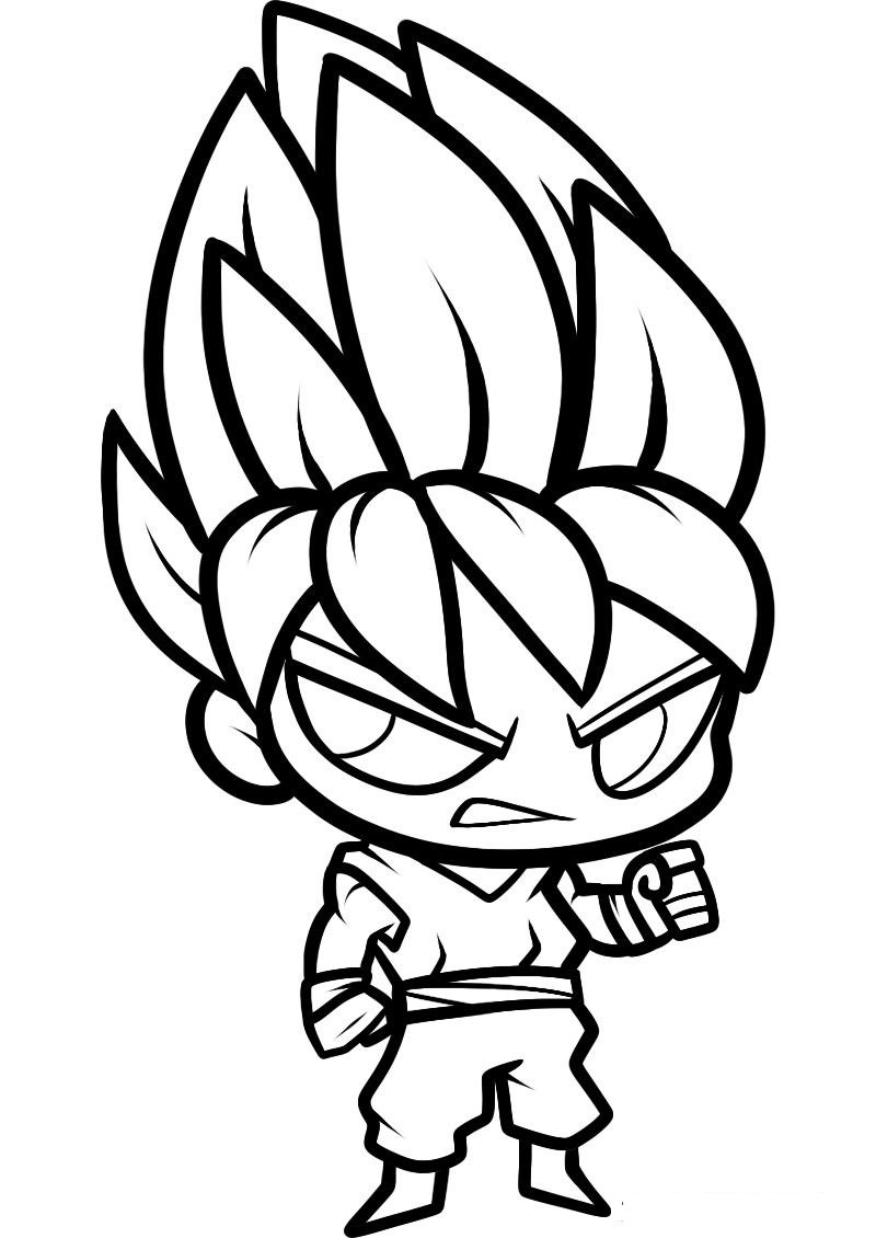 Goku criança kong fu para colorir - Imprimir Desenhos