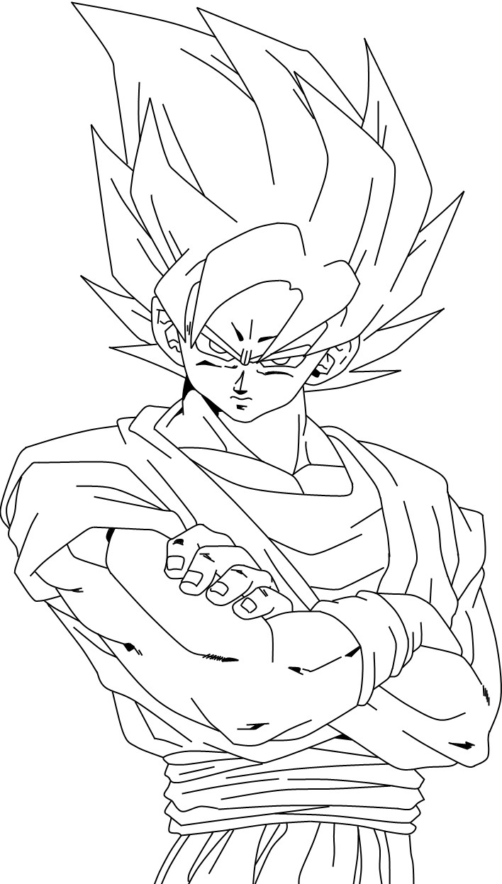 Desenho-do-Goku-para-pintar-colorir-baixar-e-imprimir - Introdução ao  Direito I