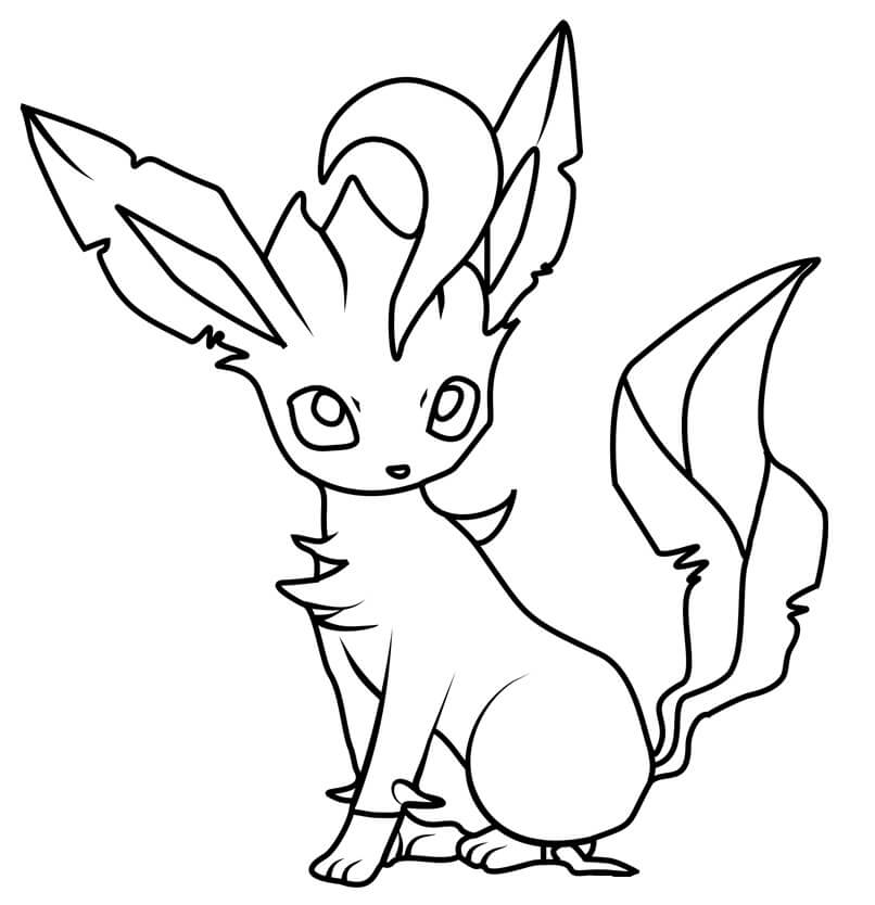Desenhos de Leafeon - Pokémon - para Imprimir e Colorir