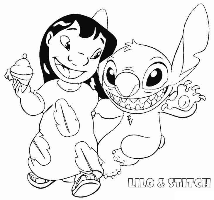 Desenhos para Imprimir e Colorir Lilo e Stitch 51