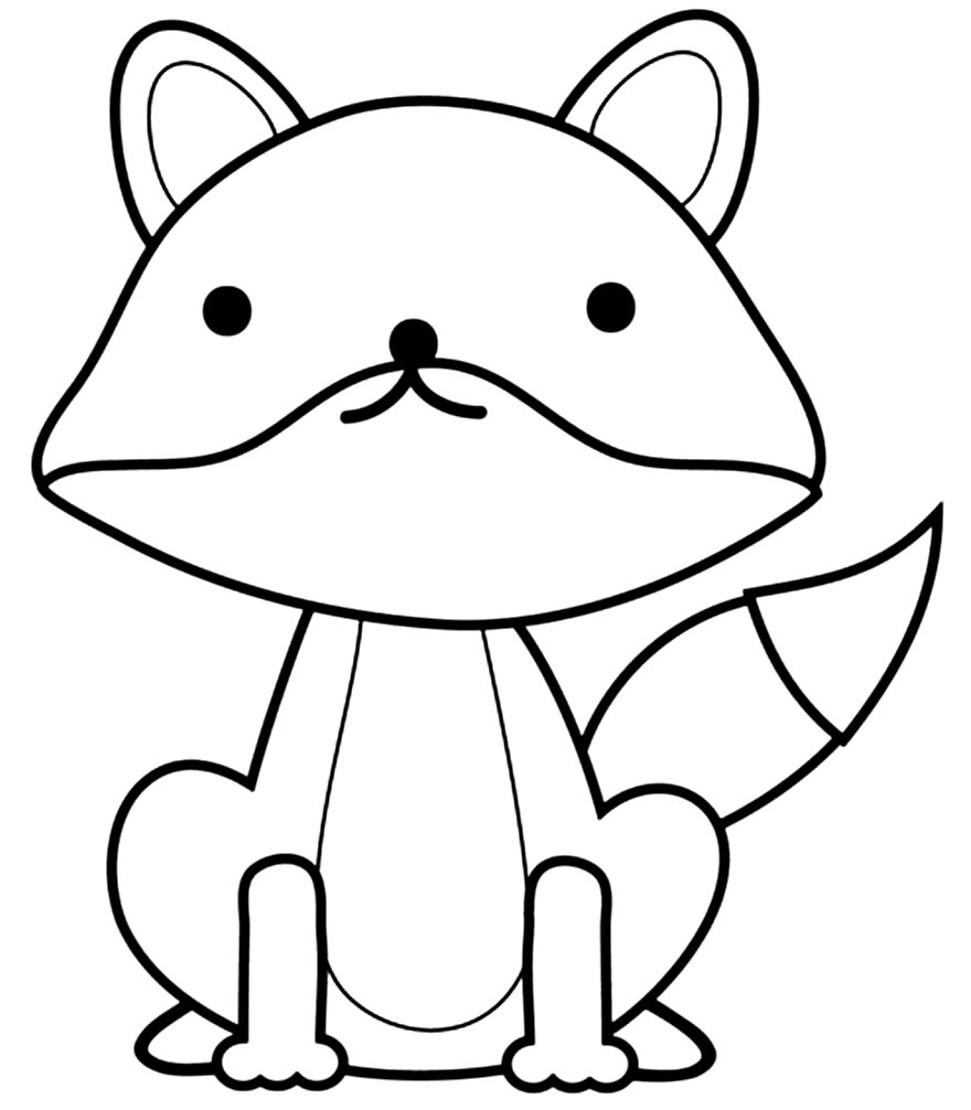 Desenhos de Raposas em PDF para Colorir Fofinha