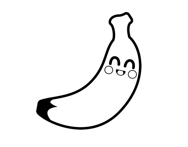 Molde de Frutas para Imprimir: 19 desenhos  Frutas para colorir, Banana  desenho, Desenhos de frutas