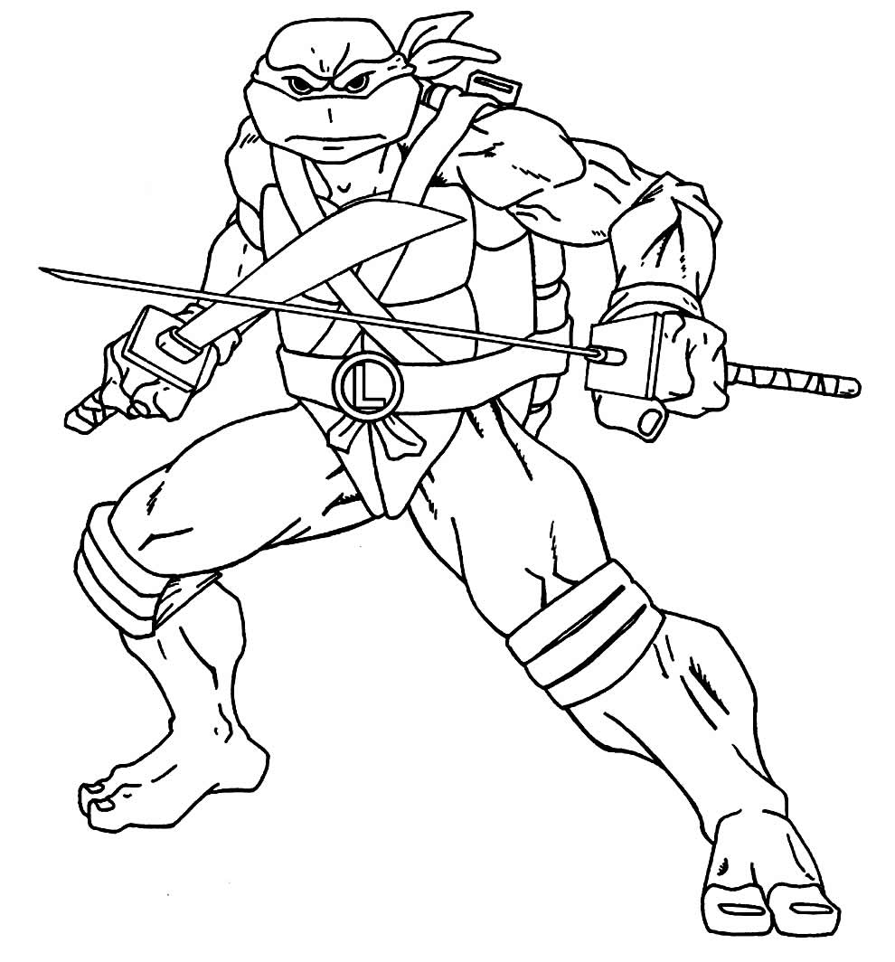 Desenhos de Tartaruga Ninja para Colorir e Imprimir