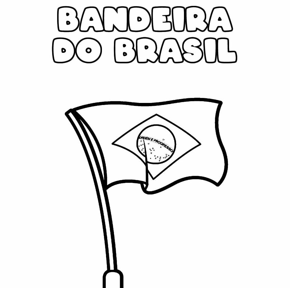 Desenhos da Bandeira do Brasil para Colorir