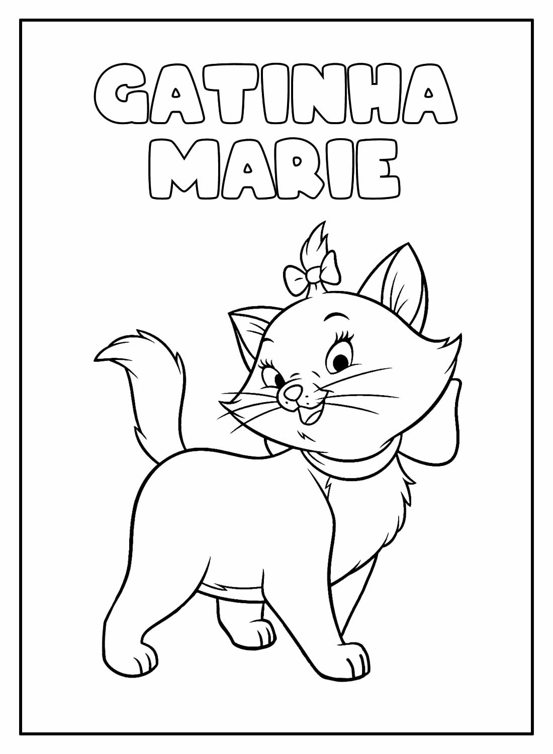 Imagens para Colorir da Gatinha Marie da Disney  Da gatinha marie, Gata  marie, Desenhos de gatos