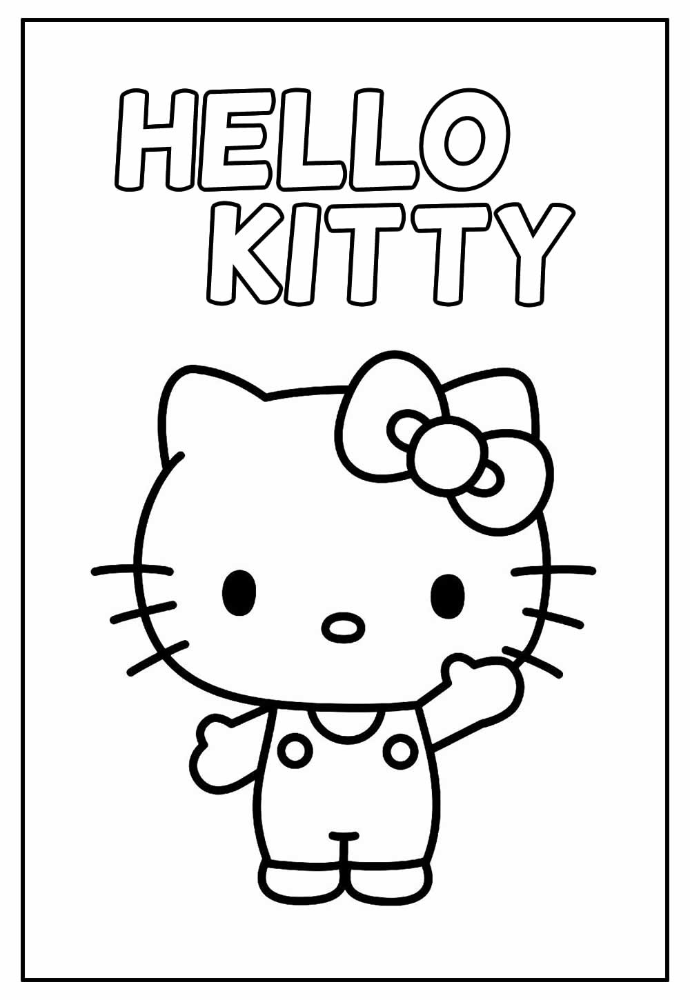 Imprimir para colorir e pintar o desenho Hello Kitty - 1028