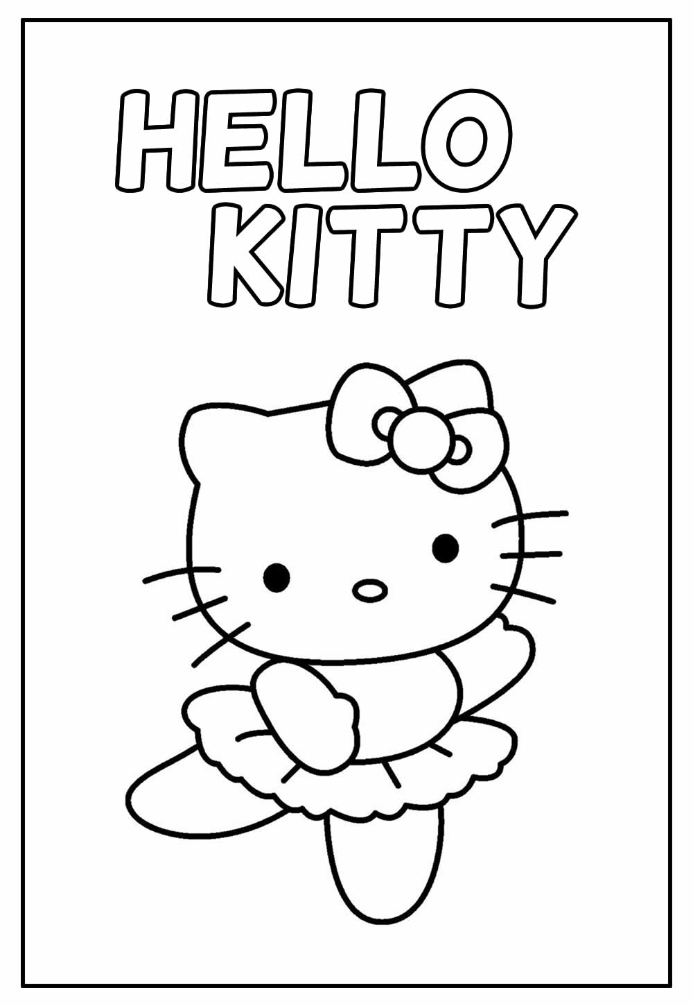 Hello Kitty páginas para colorir para crianças - Hello Kitty