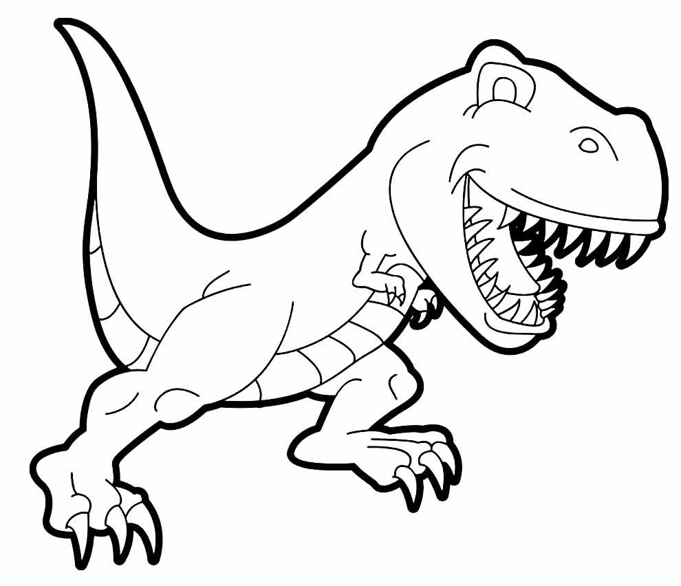 Desenho de Emoji T rex para colorir
