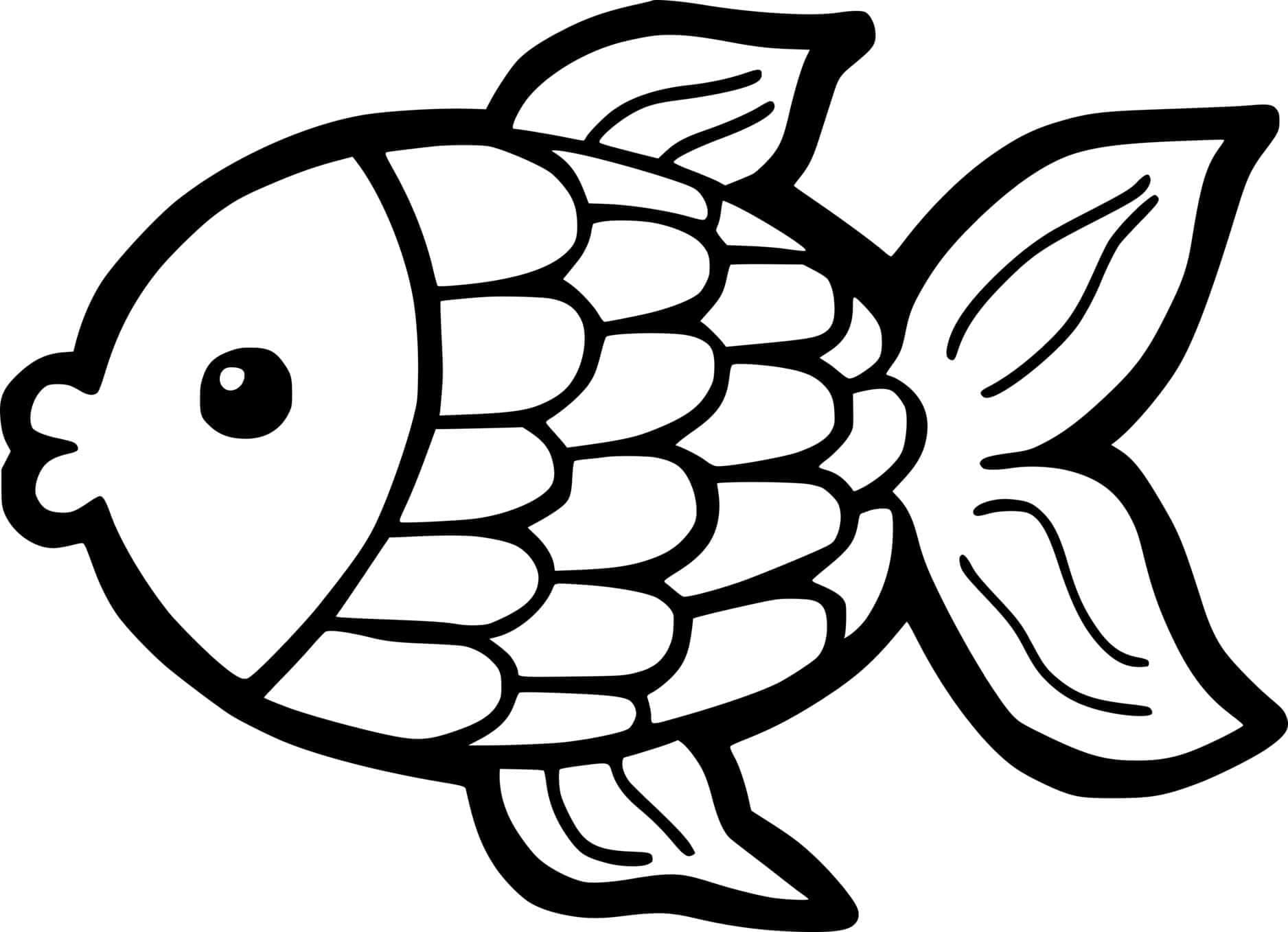 desenho de peixe dourado para imprimir e colorir