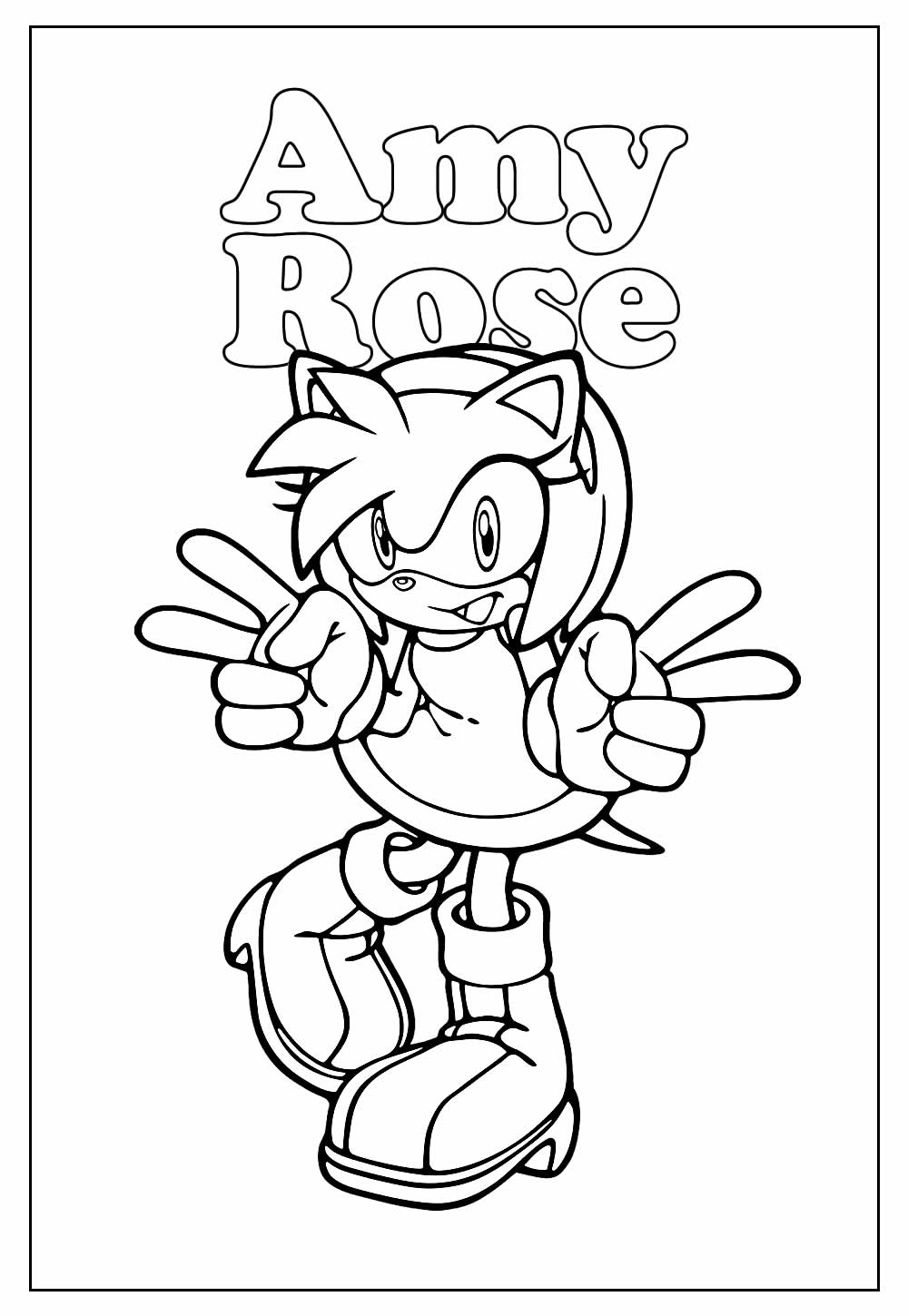 colorindo a amy rose sonic 