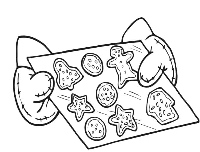 Desenhos de biscoito de natal kawaii para colorir