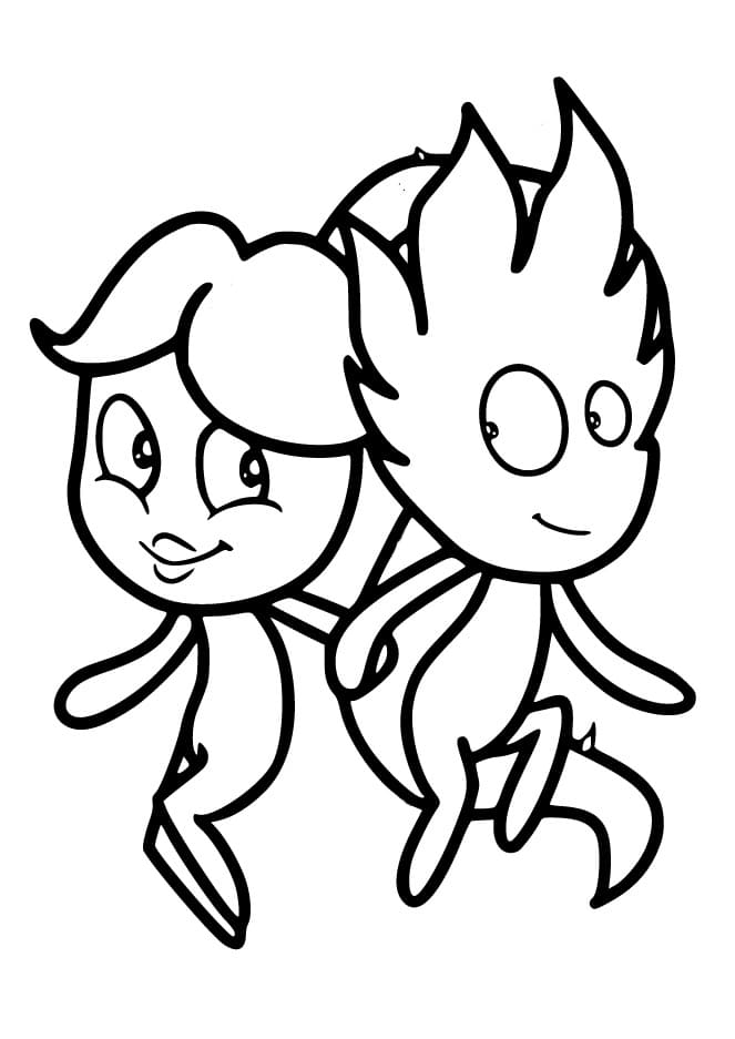 Desenhos de Watergirl and Fireboy para Imprimir
