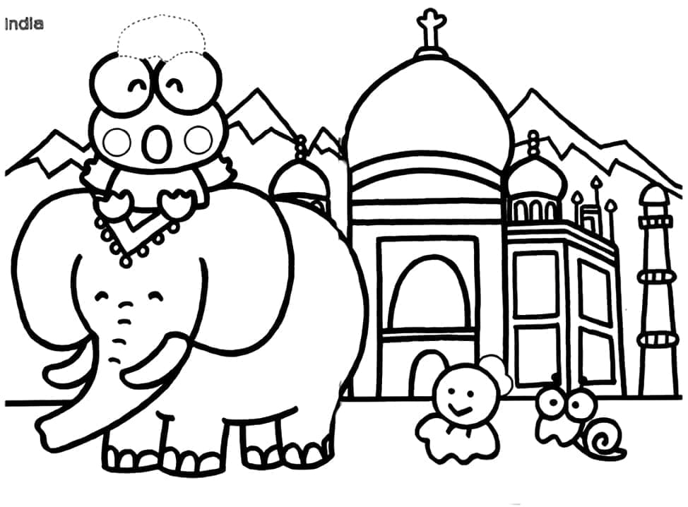 desenho de keroppi na india para colorir