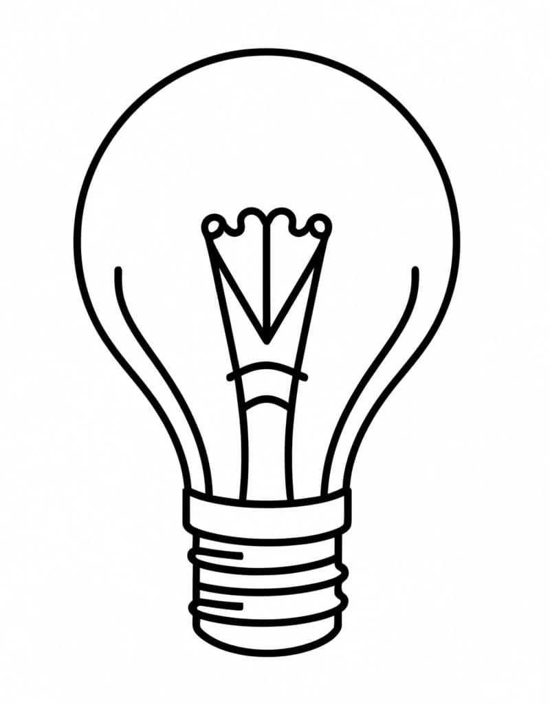 desenho de lampada grátis para colorir