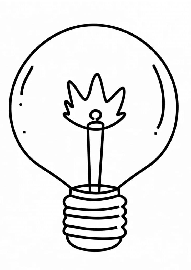 desenho de lampada para crianças para pintar