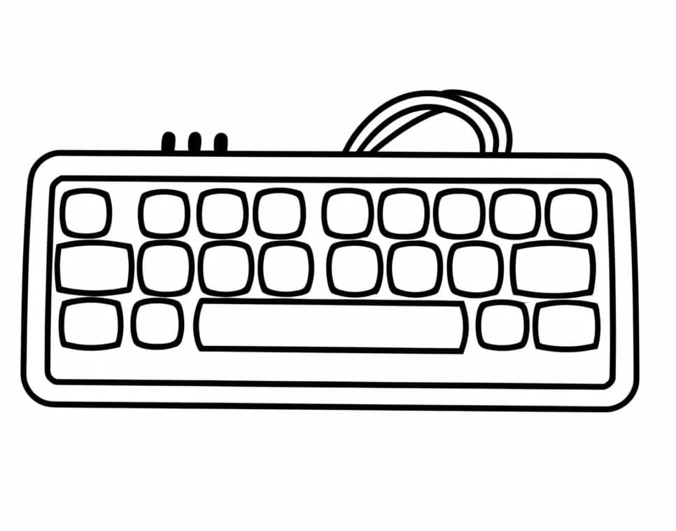 desenho de teclado grátis para crianças para imprimir e colorir