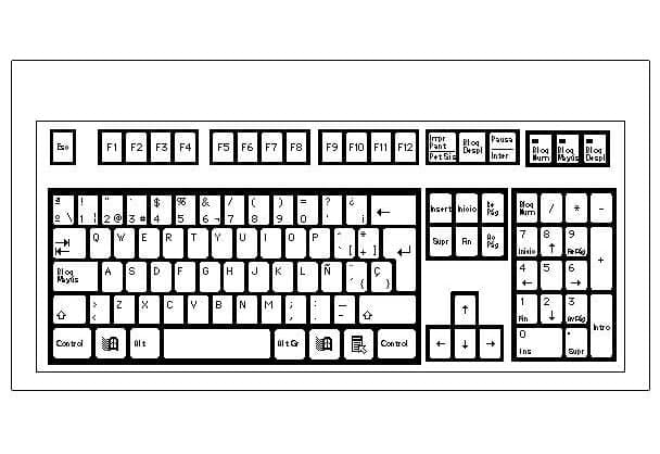 desenho de teclado normal para colorir