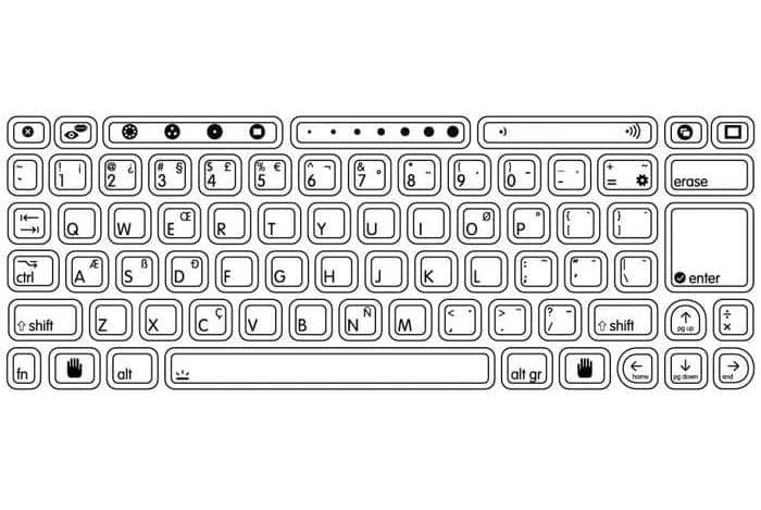 desenho de um teclado normal para colorir