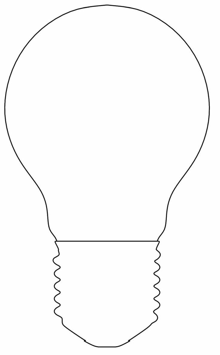 desenho de uma lampada simples para colorir