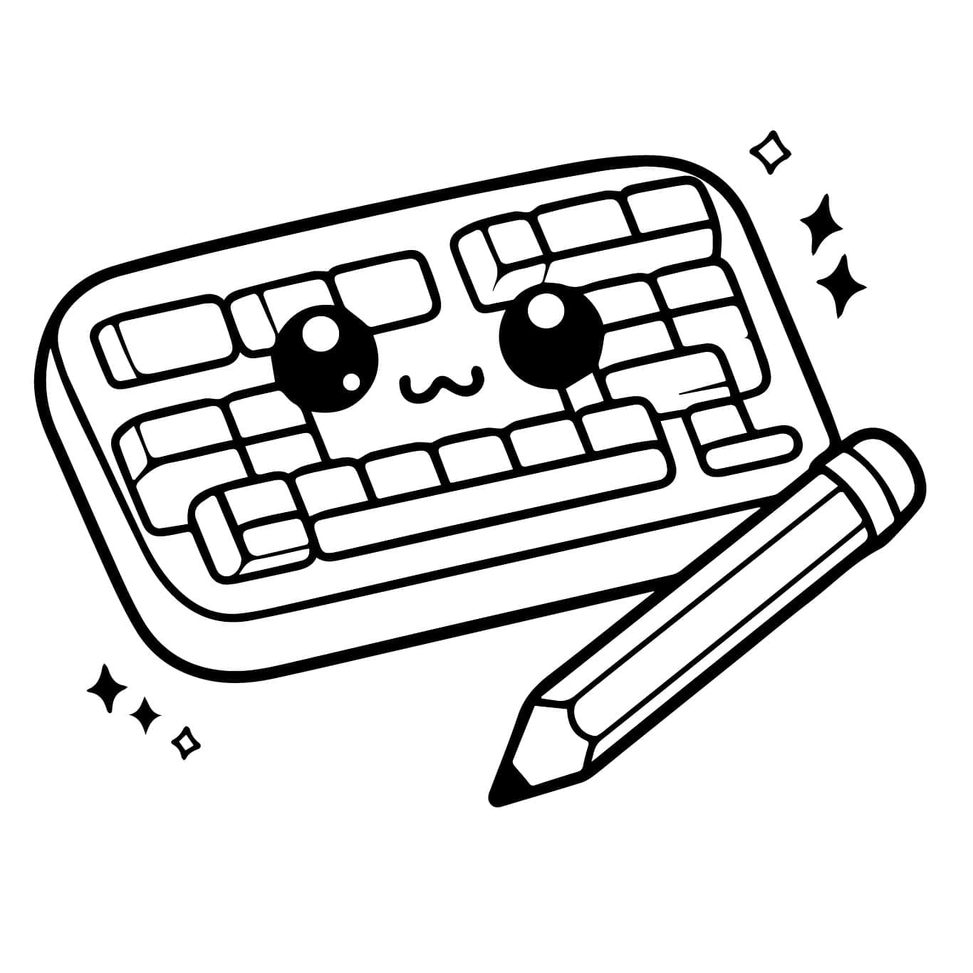 desenhos de teclado para imprimir e colorir