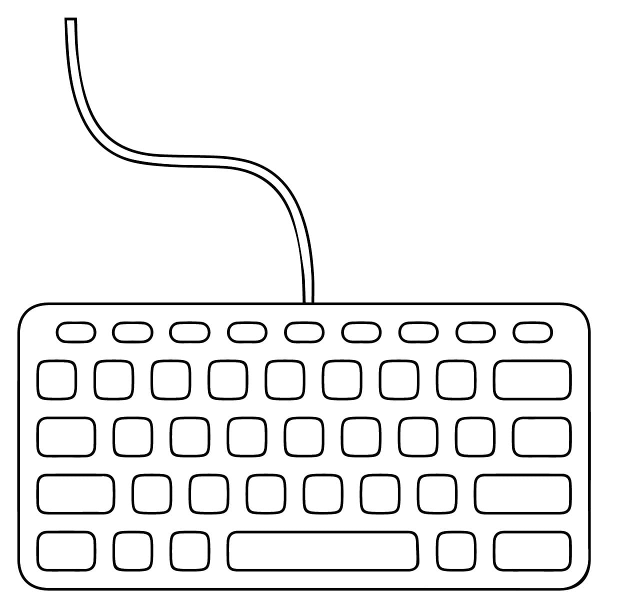 imagem de teclado simples para colorir